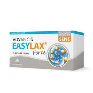 Advancis Easylax Forte 20 Comprimidos, suplemento alimentar. Com a finalidade de regular o trânsito intestinal e equilibrar a flora intestinal.