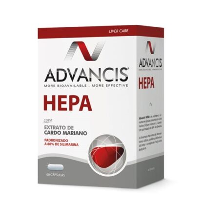 Advancis Hepa 60 Capsulas, contém uma ação anti oxidante e protetora hepática. De tal forma que proporciona um funcionamento adequado do fígado, especialmente durante os períodos de maior agressão ou quando este se encontra mais debilitado.