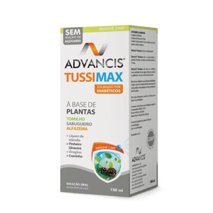 Advancis Tussimax 150ml tem na sua composição uma associação de várias plantas de uso tradicional tais como tomilho, sabugueiro, alfazema, pinheiro silvestre, líquen da islândia