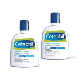 Cetaphil Loção de Limpeza 2x237ml, limpeza diária para pele sensível e seca. Remove maquilhagem, sujidade e outras impurezas sem secar nem irritar.