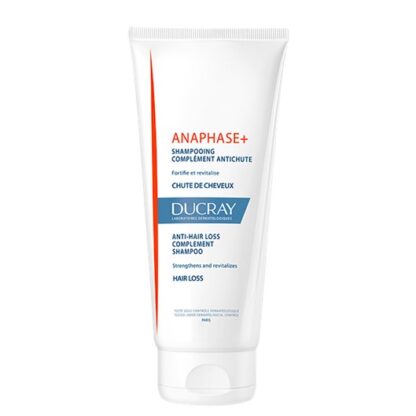 Ducray Anaphase Champô AntiQueda 200ml, para complementar todos os tratamentos antiqueda. Fortalece e proporciona volume ao cabelo. Pode ser usado durante a gravidez, amamentação e tratamento de cancro.