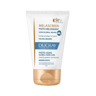 Ducray Melascreen Creme Mãos Spf50 50ml, envelhecimento cutâneo ligado ao sol: associação de manchas castanhas, rugas e perda de firmeza da pele