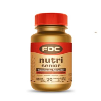 FDC Nutri Senior 30 Comprimidos, fórmula que contém todas as vitaminas, minerais e outros ingredientes essenciais ao bom funcionamento do organismo, promovendo o bem-estar generalizado.