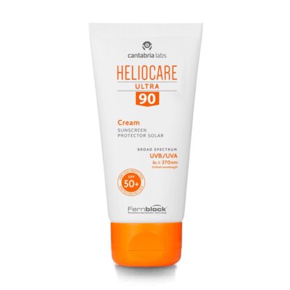 Heliocare Ultra 90 Creme SPF50+ 50ml, textura cremosa, perfeita para peles normais ou secas, nutre e hidrata sem sensação de peso na pele e sem deixar resíduos brancos o