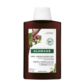 Klorane Quinina Champô 200ml, este champô de quinuna e Edelvaisse BIO devolve ao cabelo desvitalizado força e vigor.
