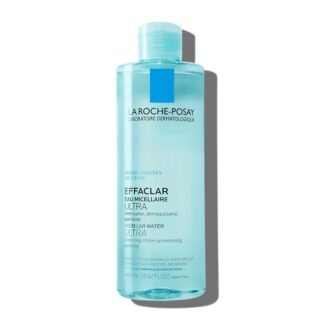 La Roche Posay Effaclar Água Micelar Ultra 400 ml é um produto de limpeza facial formulado para pele oleosa propensa a manchas.