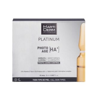Descubra a inovação no cuidado da pele com Martiderm Platinum Photo Age HA+, um conjunto de 30 ampolas que redefine o conceito de rejuvenescimento.