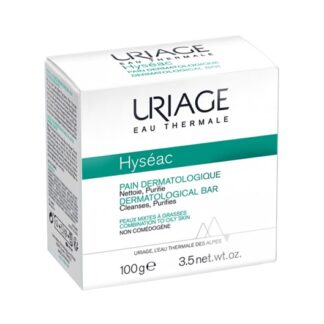 Uriage Hyseac Pain Dermatológico 100gr, elimina as impurezas e o excesso de sebo, respeitando perfeitamente a epiderme