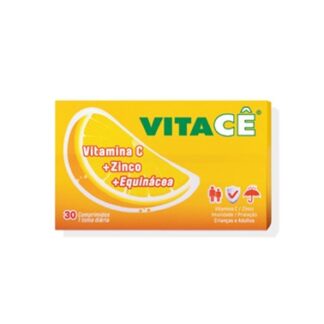 Vitace 30 Comprimidos contém Vitamina C e Zinco, que contribuem para o normal funcionamento do sistema imunitário.