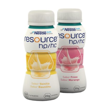 Nestlé Resource HP/HC Morango 4x200ml, dieta oral completa hipercalórica hiperproteica, em formato 200ml