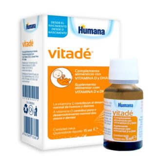 Vitade 400U.I Vitamina D 15ml, suplemento alimentar à base de vitamina D e DHA, indicado em caso de ingestão reduzida de nutrientes ou para promover um desenvolvimento ótimo.