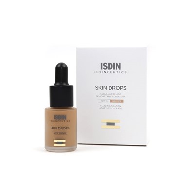 Isdin IsdinCeutics Skin Drops Bronze 15 ml, Maquilhagem em gotas que permite uma cobertura perfeita das imperfeições, cicatrizes ou tatuagens