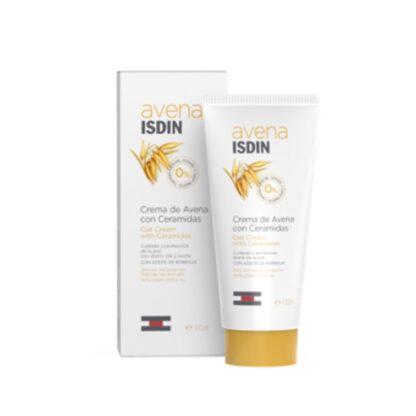 Isdin Avena Creme Aveia com Ceramidas 100ml, hidratação da pele corporal sensível de adultos e crianças.