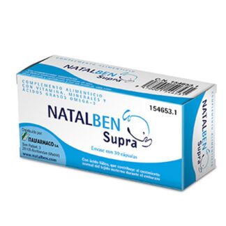 Natalben Supra 30 Cápsulas,  é complemento essencial durante o período de gravidez. Contribui para o desenvolvimento neurológico fetal.