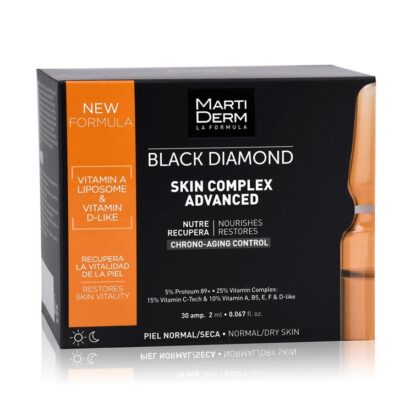 Martiderm Black Diamod Skin Complex 30 Ampolas, é a versão renovada de Skin Complex+