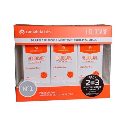 Heliocare Pack Ultra D 3x30 Cápsulas, suplemento alimentar formulado com extratos de plantas, Vitamina D e antioxidantes naturais, que contribuem