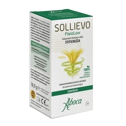 Sollievo Fisiolax Obstipação 45 Comprimidos  é um produto 100% natural nascido das plataformas científicas avançadas da Investigação Aboca