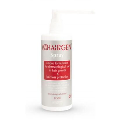 Hairgen Spray Tratamento 125ml, é um dispositivo médico classe IIb para tratamento da alopécia androgenética e alopécia difusa em homens e mulheres.