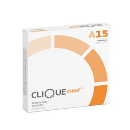 Clique One A15 Renovador 28 Monodoses, renovador celular com Vitamina A pura a 0,15% para peles sem brilho e com imperfeições