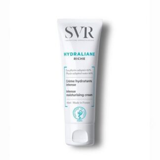 SVR Hydraliane Rico Creme Dia 40 ml, com a finalidade de hidratar a pele seca, bem como sensível. É ainda assim formulado com 60% de água fisioadaptada para 24 h de hidratação, conforto e luminosidade.