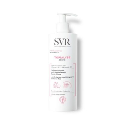 SVR Topialyse Creme Emoliente 400 ml, para todos os tipos de pele seca e sensível. Desde o nascimento. Rosto e corpo.