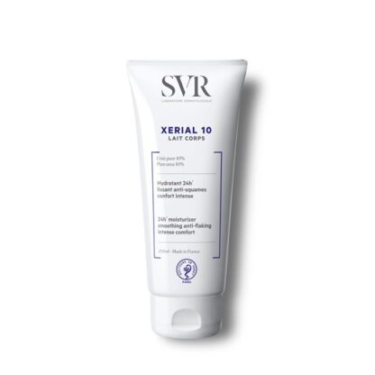 SVR Xérial 10 Leite Corporal 200 ml, com a finalidade de assegura uma hidratação, bem como uma ação anti descamação. De tal forma que  alisa e suaviza a pele, assim como proporciona um conforto intenso.