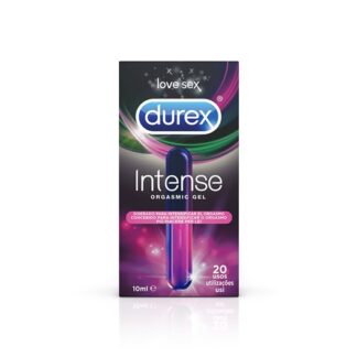 Durex Intense Orgasmic Gel 10 ml, com estimulante Desirex. Foi concebido com a finalidade de alcançar orgasmos mais intensos.