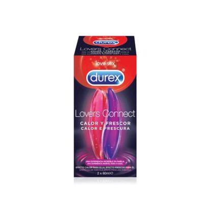 Durex Lovers Connect 2 x 60 ml, dois sensuais geles estimulantes. Efeito Calor para ela, bem como, efeito frescura para ele. e uma incrível experiência juntos.