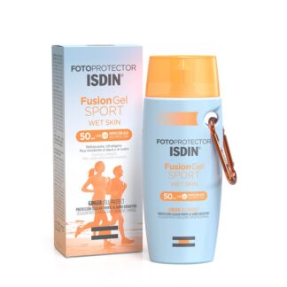 Isdin Fotoprotetor Fusion Gel Sport FPS50+ 100 ml e um fotoprotetor corporal em gel para desportistas.