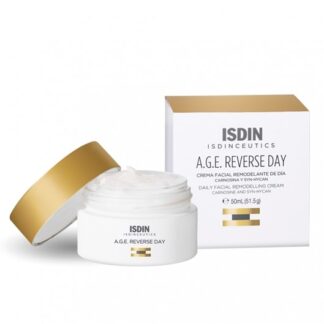 Isdin Isdinceutics AGE Reverse Day 50 ml, Tratamento remodelante facial com tripla ação antiaging. Tratamento com tripla ação antiaging e anti-poluição, remodelante e anti-glicação