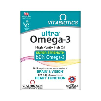 Ultra Omega 3 60 Cápsulas, suporte nutricional para a manutenção da saúde da visão, função cerebral e coração