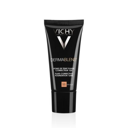Vichy Dermablend Base Corretora Fluida 16H (55) 30ml cobertura perfeita durante 16 horas numa textura sensação pele nua, para todo o tipo de pele.