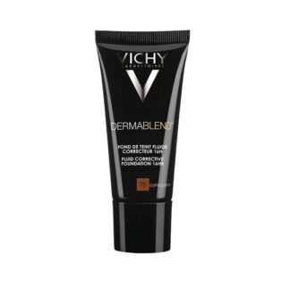 Vichy Dermablend Base Corretora Fluida 16H (75) 30ml cobertura perfeita durante 16 horas numa textura sensação pele nua, para todo o tipo de pele.