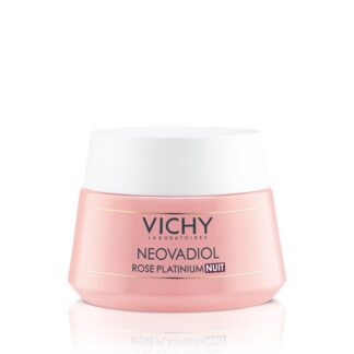 Vichy Neovadiol Rose Platinium Noite 50ml, um cuidado hidratante de noite para pele madura que ajuda a combater as linhas de almofada e reavivar a luminosidade.