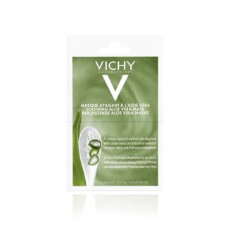 Vichy Pureté Thermale Máscara Apaziguante Aloe Vera 2x6ml, a 1ª Máscara Mineral da Vichy com aloe vera e extrato de alcaçuz para apaziguar a pele reativa
