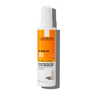 La Roche Posay Anthelios FPS30 Spray Invisível 200ml, oferece uma proteção de largo espetro que protege a pele dos raios UVA e UVB e ajuda a prevenir os danos induzidos pelos infravermelhos e pela poluição.