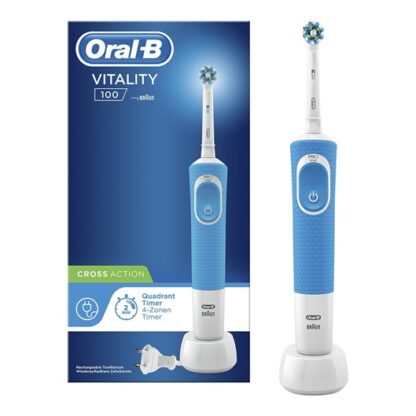 Oral-B Vitality 100 CrossAction Escova de Dentes Elétrica Azul, a escova de dentes elétrica recarregável Oral-B Vitality 100 CrossAction p