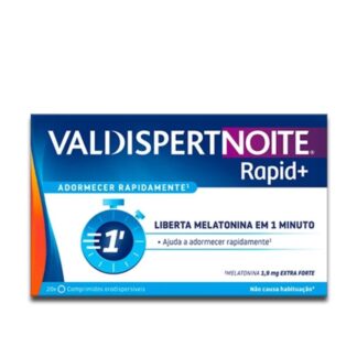 Valdispert Noite Rapid 20 Comprimidos, tecnologia inovadora em comprimidos orodispersíveis de absorção rápida, que dissolvem-se imediatamente na boca.