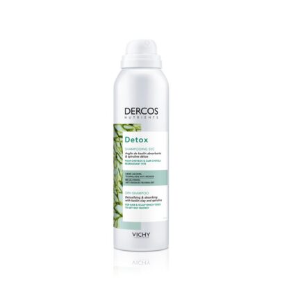 Vichy Dercos Nutrients Champô Seco Detox 150ml Champô seco purificante para cabelos e couro cabeludo que tendem a ficar oleosos rapidamente.