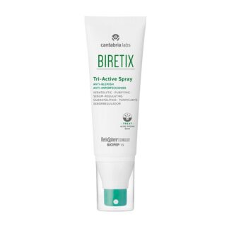 Biretix Tri-Active spray Anti-Imperfeições 100ml, cuidado intensivo em formato spray, para uma rápida e fácil aplicação em zonas extensas do corpo como peito e costas.