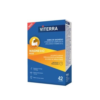 O Viterra Magnésio Plus contém uma elevada concentração de magnésio (500mg/comp) e vitaminas do complexo B, numa tecnologia de libertação prolongada. Indicado para a redução do cansaço e fadiga, normal funcionamento muscular e do sistema nervoso.