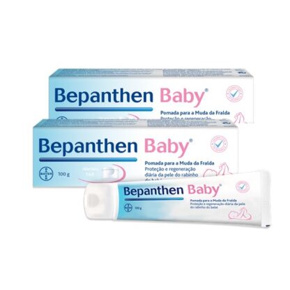 Bepanthen Baby Pomada 2x100gr foi especialmente desenvolvido para proteção e regeneração diária da pele do rabinho do bebé, ajudando a prevenir a assadura da fralda