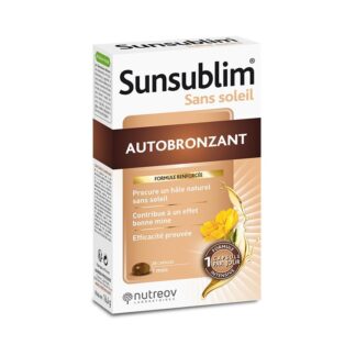 Nutreov Sunsublim Autobronzeador é um suplemento que permite obter um bronzeado natural e uniforme durante todo o ano, mesmo sem exposição solar.