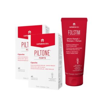 Piltone Forte 2x60 Cápsulas - Oferta Folstim Physio 200ml para a queda do cabelo de qualquer origem, particularmente na devida a carências nutricionais.