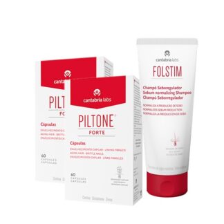 Piltone Forte 2x60 Cápsulas - Oferta Folstim Seboregulador 200ml para a queda do cabelo de qualquer origem, particularmente na devida a carências nutricionais.