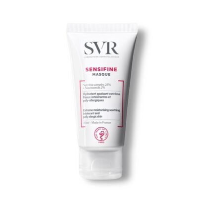 SVR Sensifine Masque 50ml, hidratante extremamente suave. Pele intolerante e polialérgica. Indicado para pele sensível, intolerante e polialérgica.