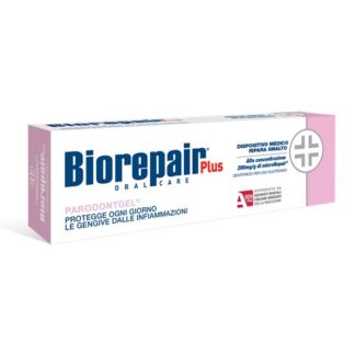 Biorepair Plus Parodontgel Gel 75ml gel dentífrico para gengivas inflamadas. Para gengivas e dentes sensíveis, sabor neutro. Com ácido hialurónico, lactoferrina, vitaminas A+E, extratos naturais