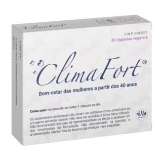 Climafort 30 Cápsulas suplemento alimentar natural que ajuda a aliviar os afrontamentos e outros sintomas da menopausa ou pré menopausa.
