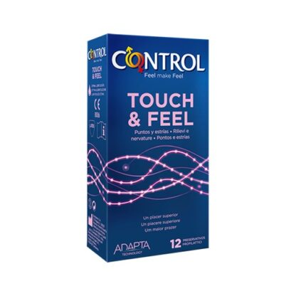 Control Touch & Feel 12 Preservativos para um prazer superior, são necessários estímulos superiores, é por isso que a superfície Touch & Feel apresenta uma textura especial, com pontos e estrias no lado externo que proporcionam sensações intensas durante a relação