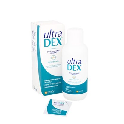 Ultradex Colutório Uso Diário 500ml colutório, que ajuda a manter o hálito fresco, até 12 horas.
